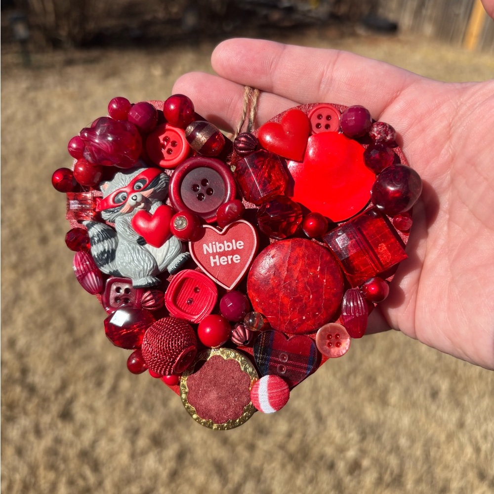 Hand Crafted Red Heart Ornament